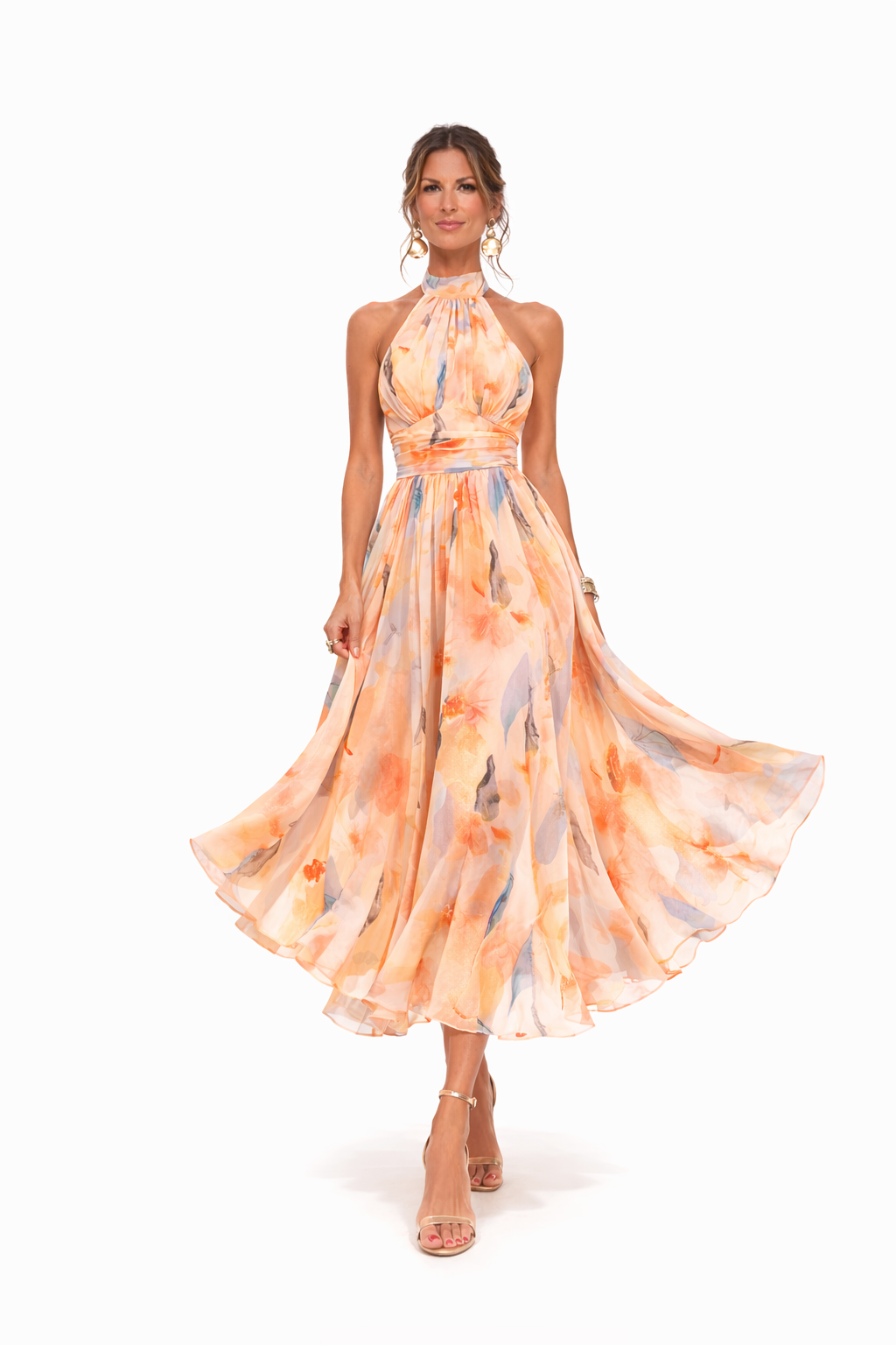 Women’s Floral Halter Midi Dress