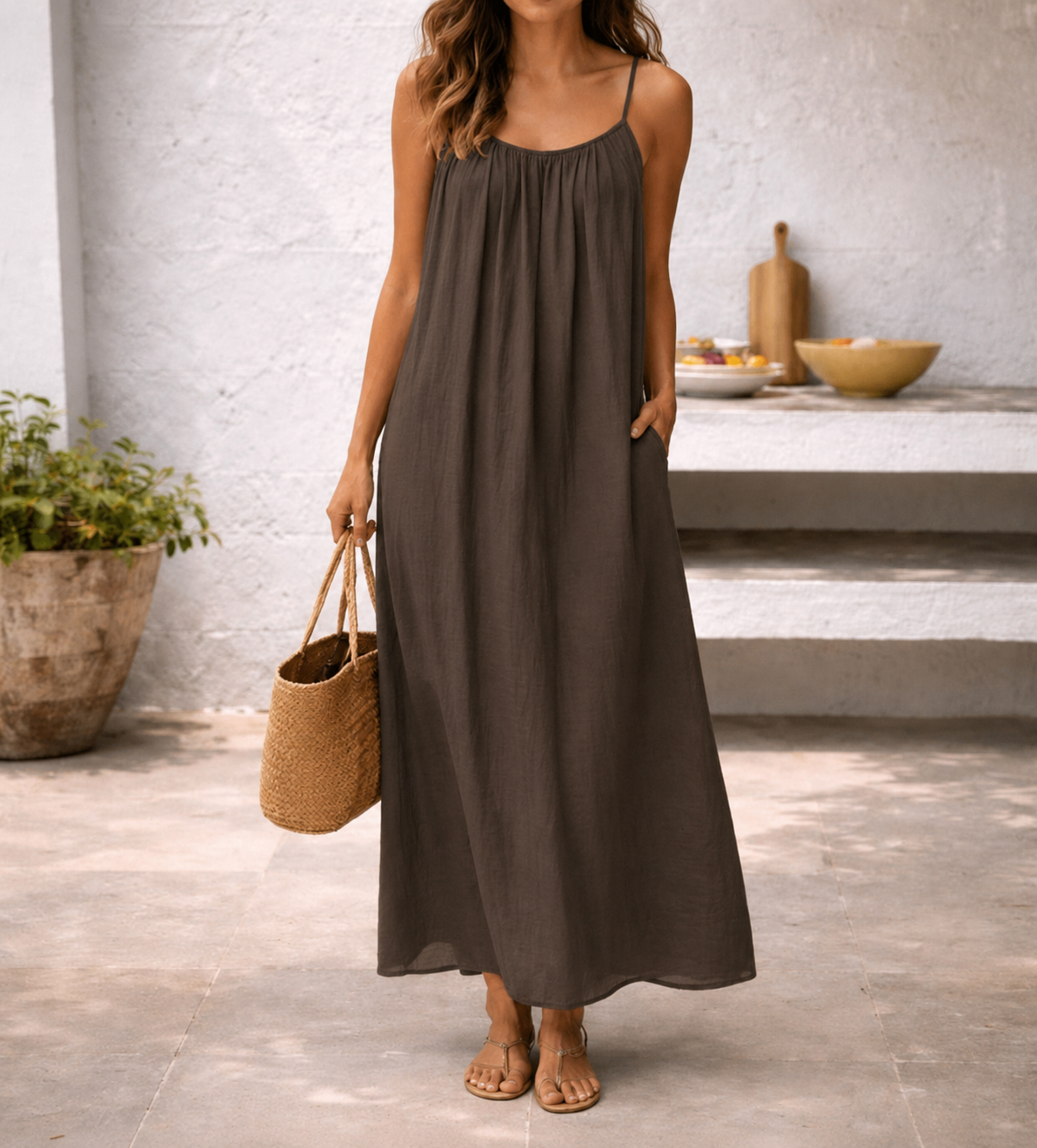 Women's Casual Flowy Cami Maxi Dress