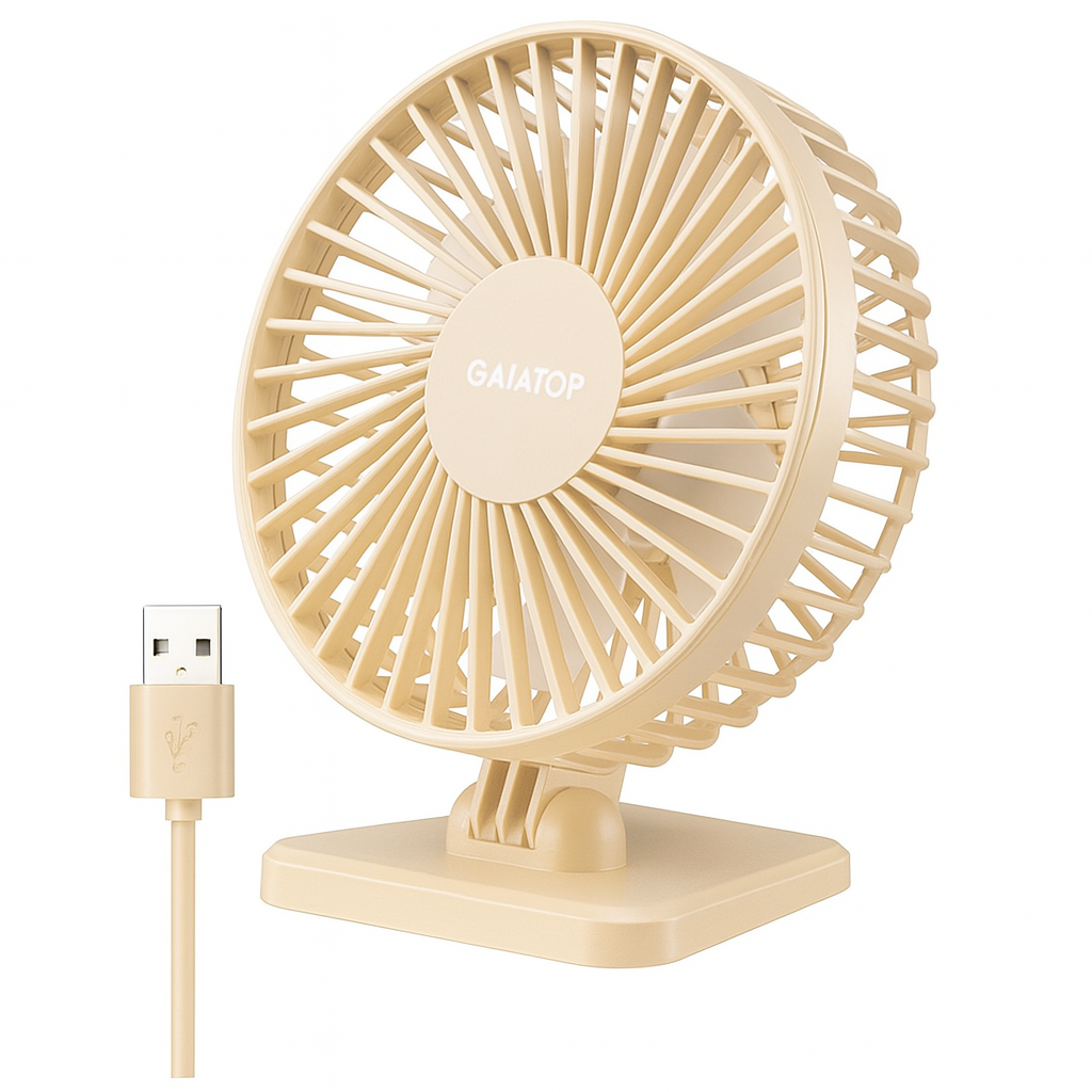 USB Desk Fan │ 3-Speed Quiet Airflow │ Bedside & Office Table