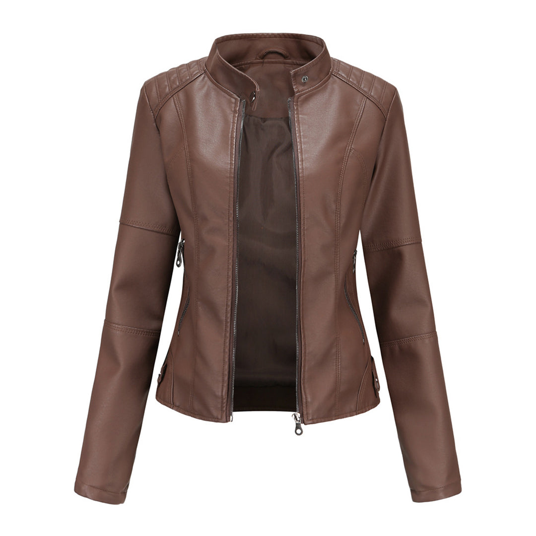 Covernorth Women’s Slim-Fit Faux Leather Moto Jacket