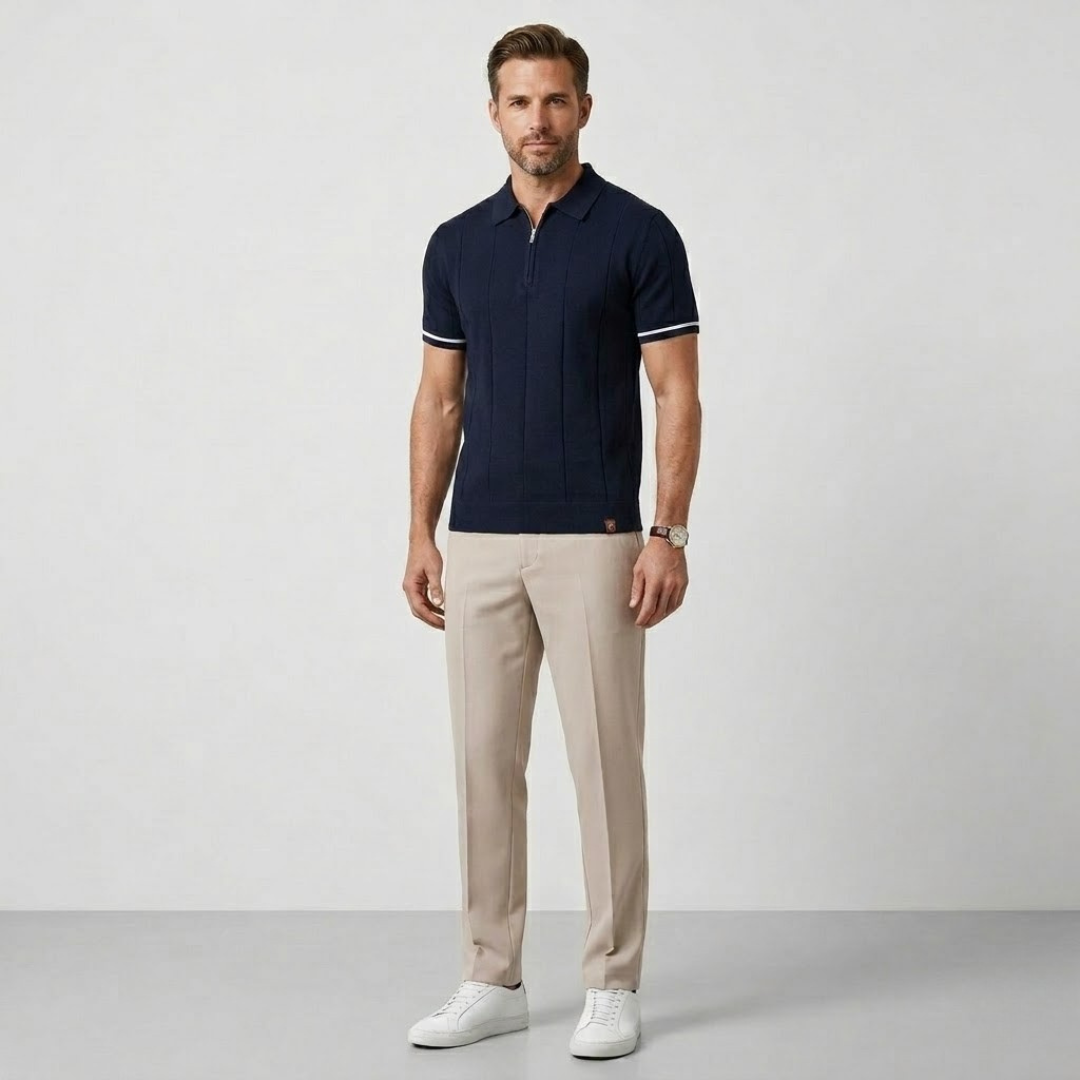 Covernorth Men’s Quarter-Zip Knit Polo and Trousers Set