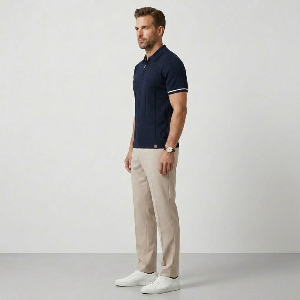 Covernorth Men’s Quarter-Zip Knit Polo and Trousers Set