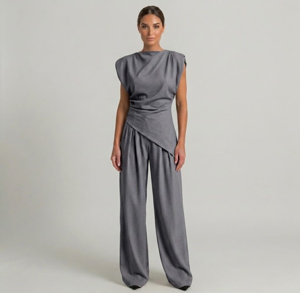 Covernorth Sleeveless Drape Top and Wide-Leg Set