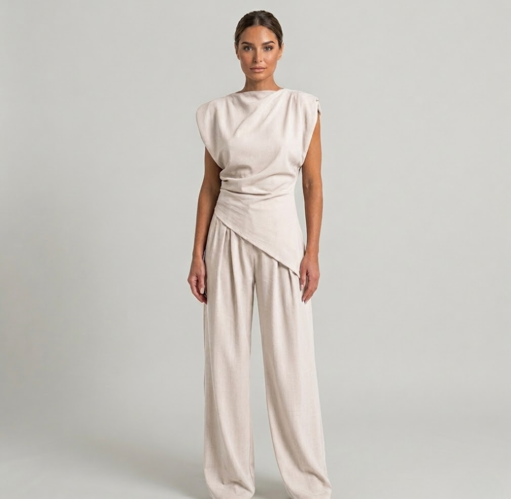 Covernorth Sleeveless Drape Top and Wide-Leg Set