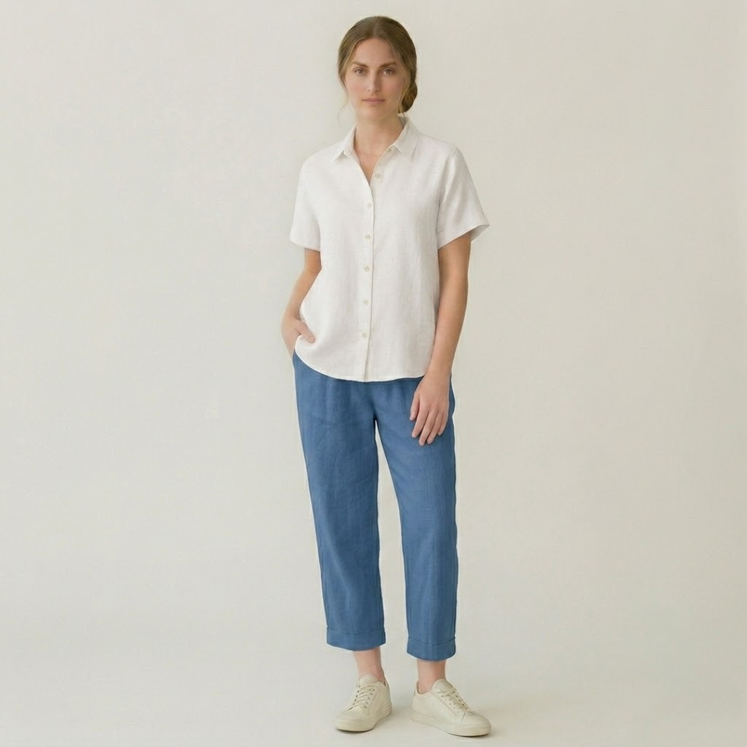 Covernorth Women’s Cropped Linen Trousers
