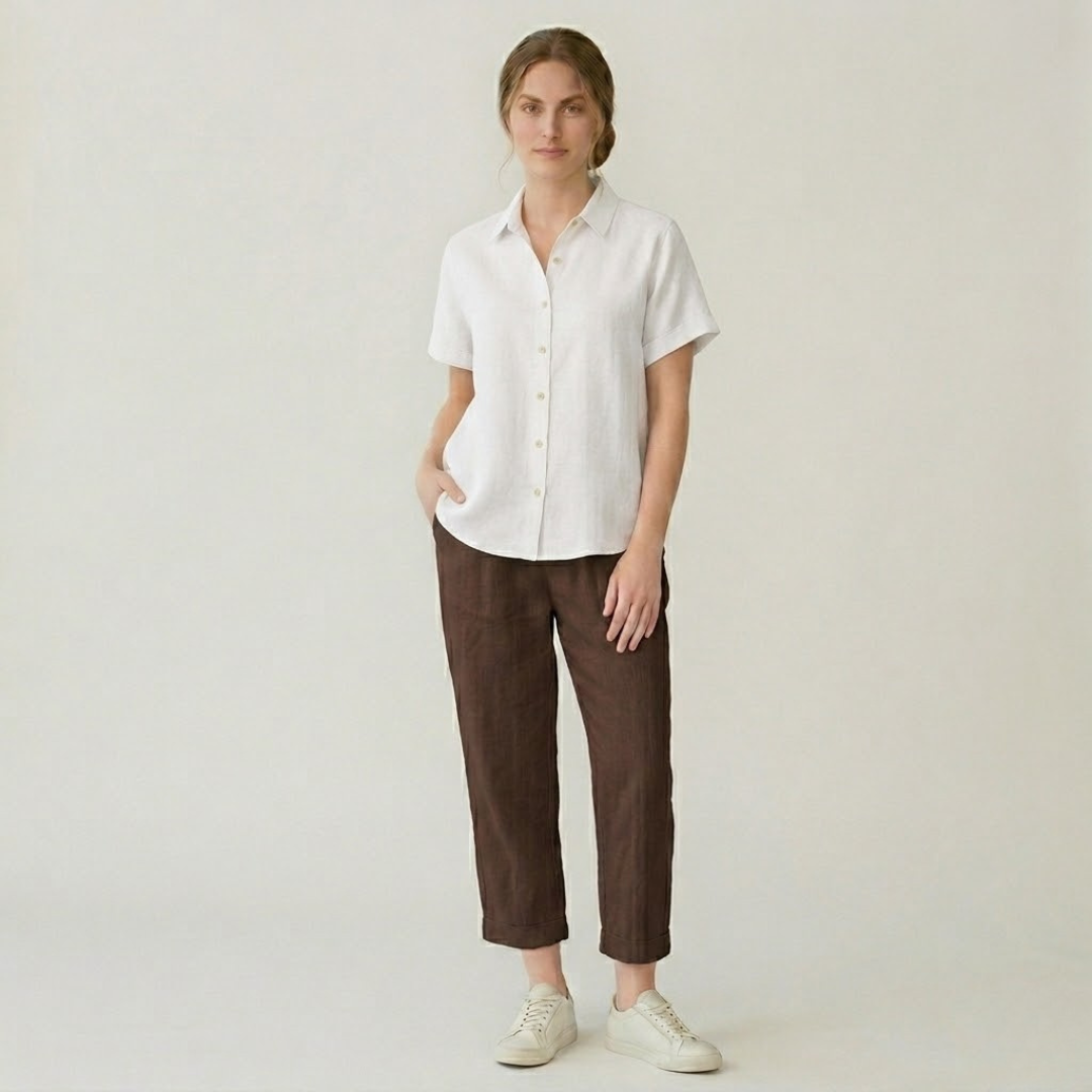 Covernorth Women’s Cropped Linen Trousers