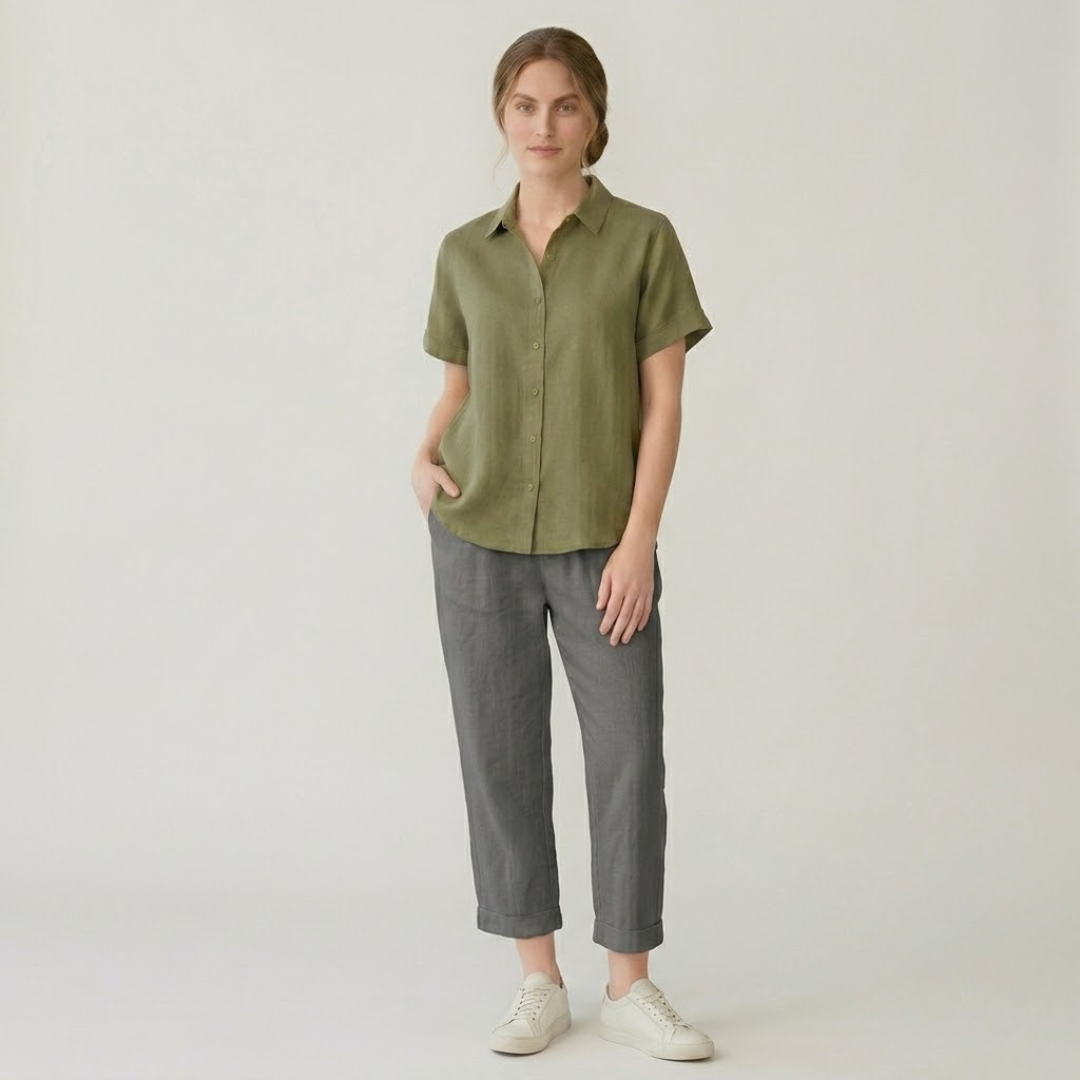 Covernorth Women’s Cropped Linen Trousers