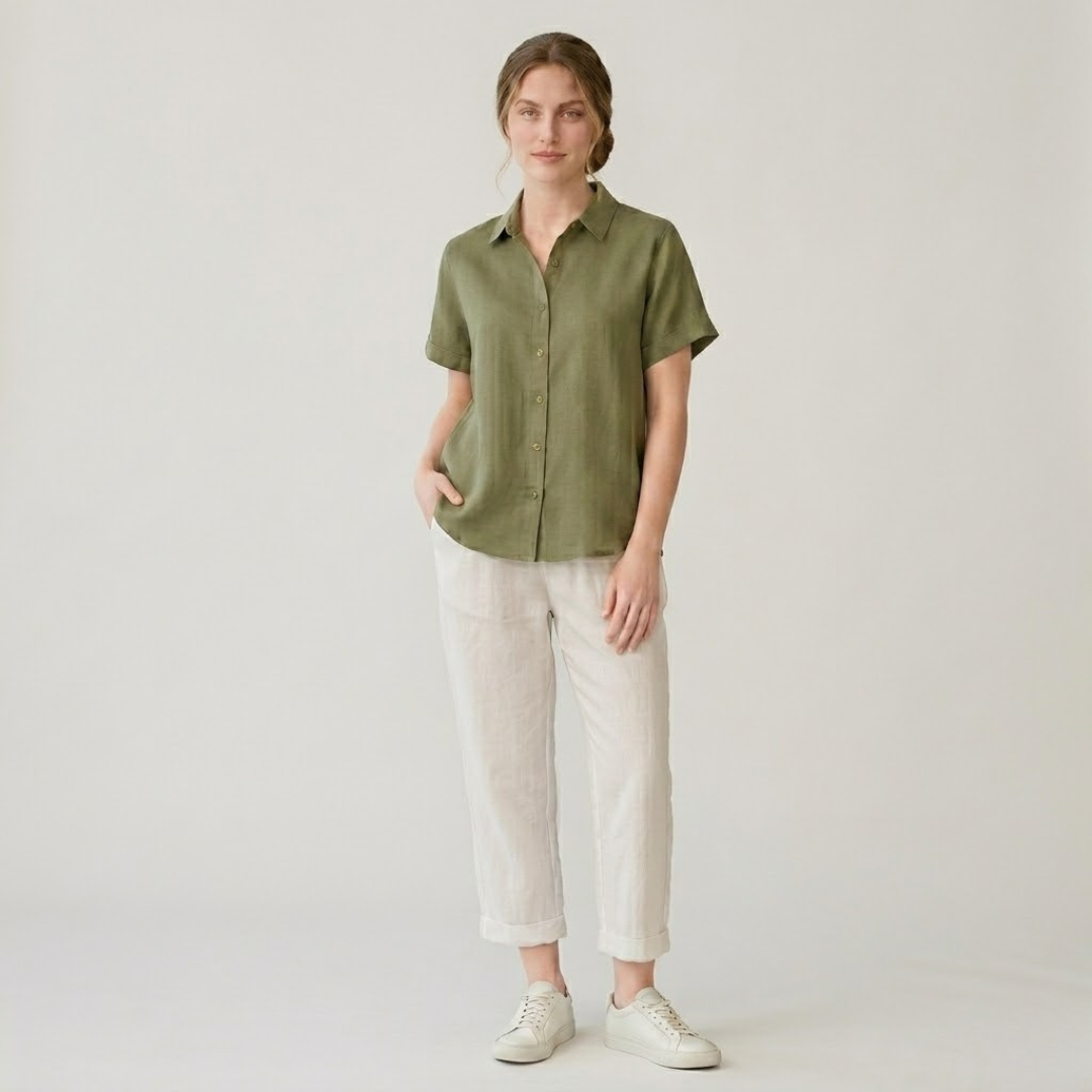 Covernorth Women’s Cropped Linen Trousers
