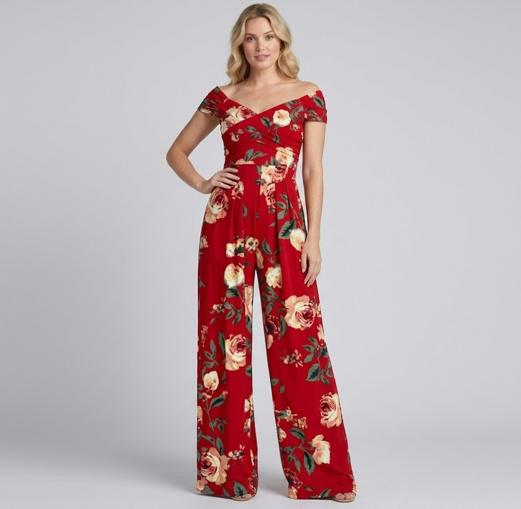 Covernorth Women’s Floral Off-Shoulder Wide-Leg Jumpsuit