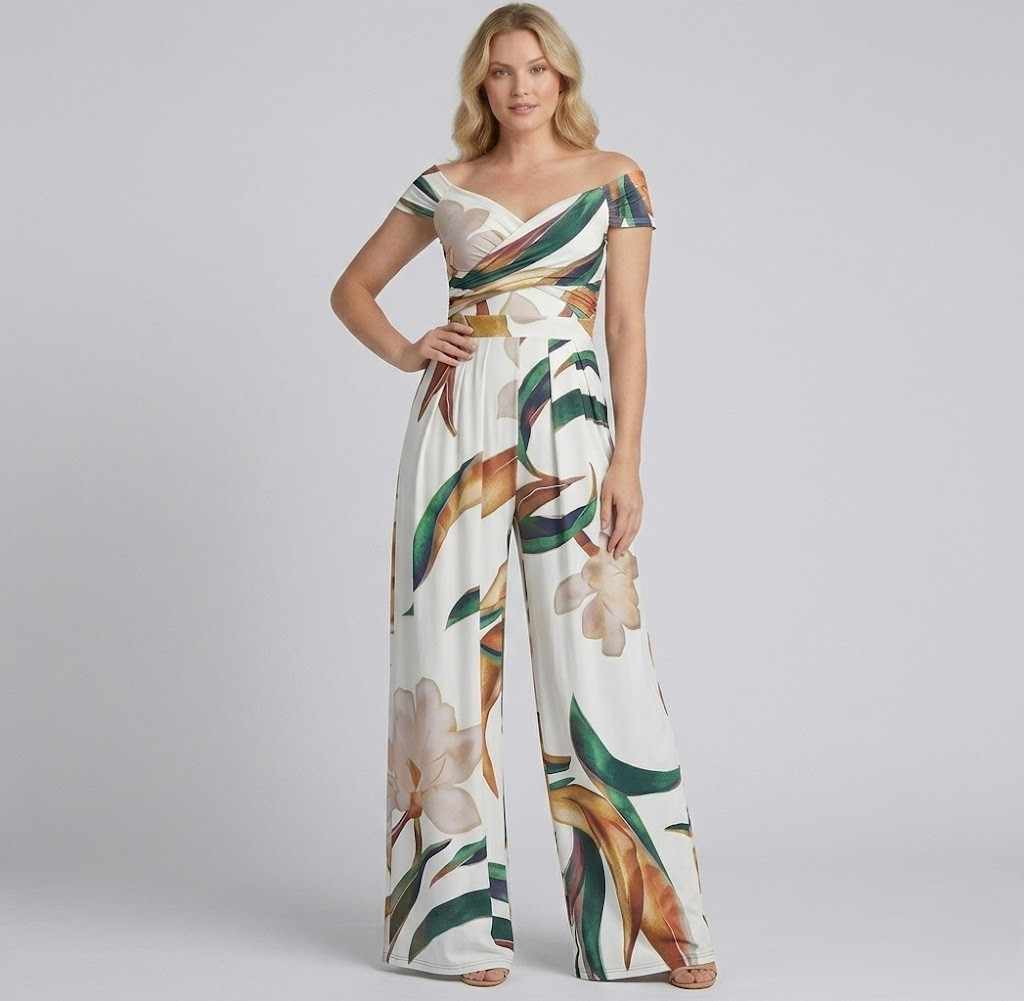 Covernorth Women’s Floral Off-Shoulder Wide-Leg Jumpsuit