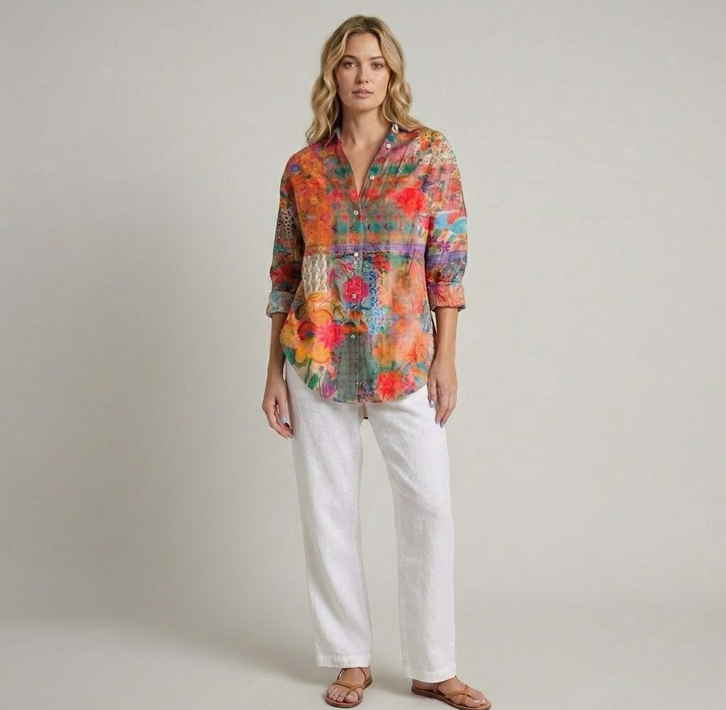 Covernorth Women’s Floral Print Button-Down Shirt