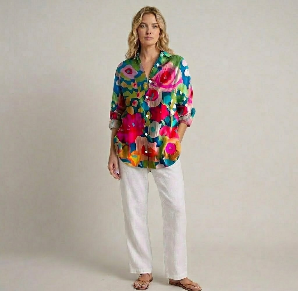 Covernorth Women’s Floral Print Button-Down Shirt