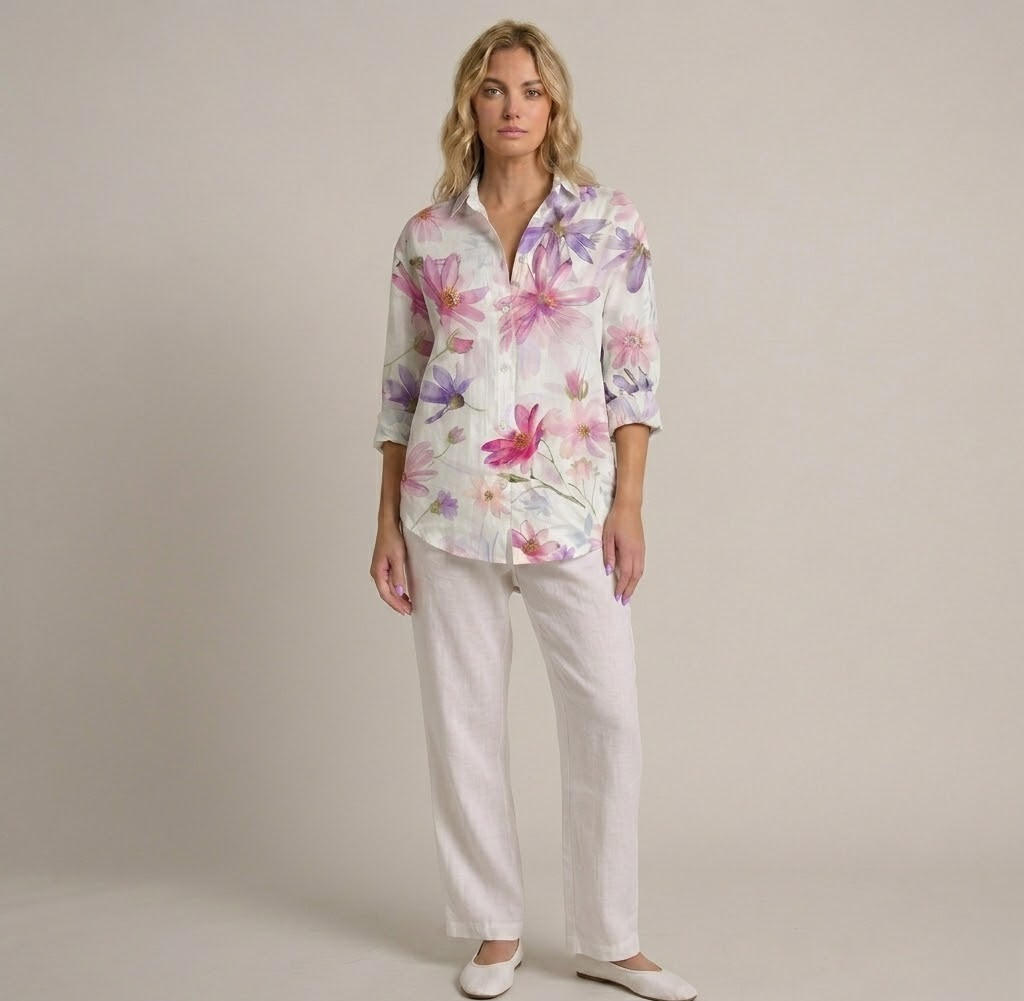 Covernorth Women’s Floral Print Button-Down Shirt