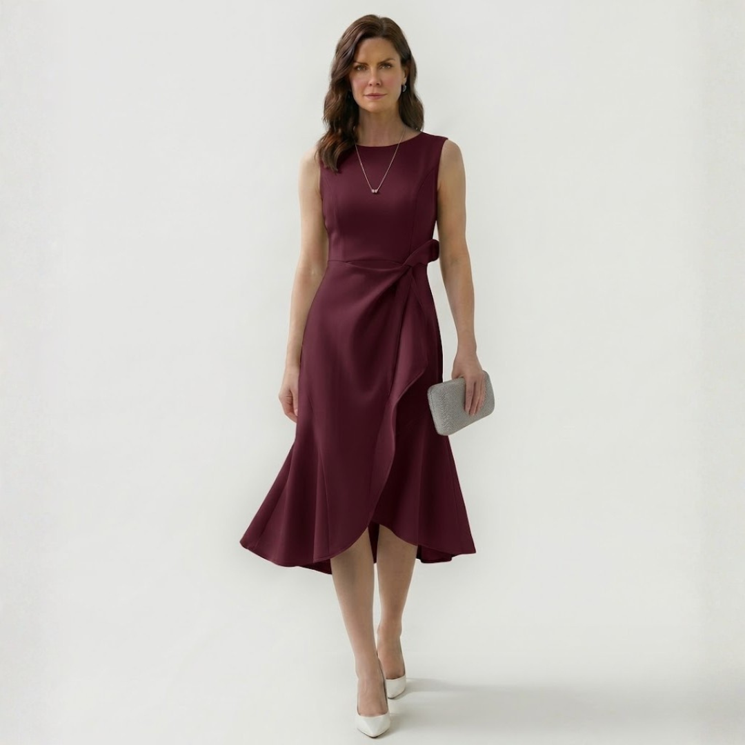 Covernorth Women’s Ruffled Waist Sleeveless Midi Dress