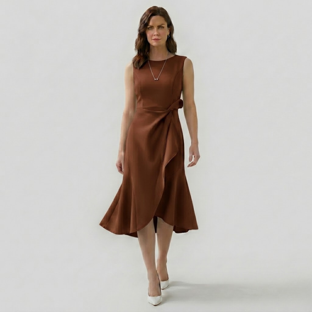 Covernorth Women’s Ruffled Waist Sleeveless Midi Dress