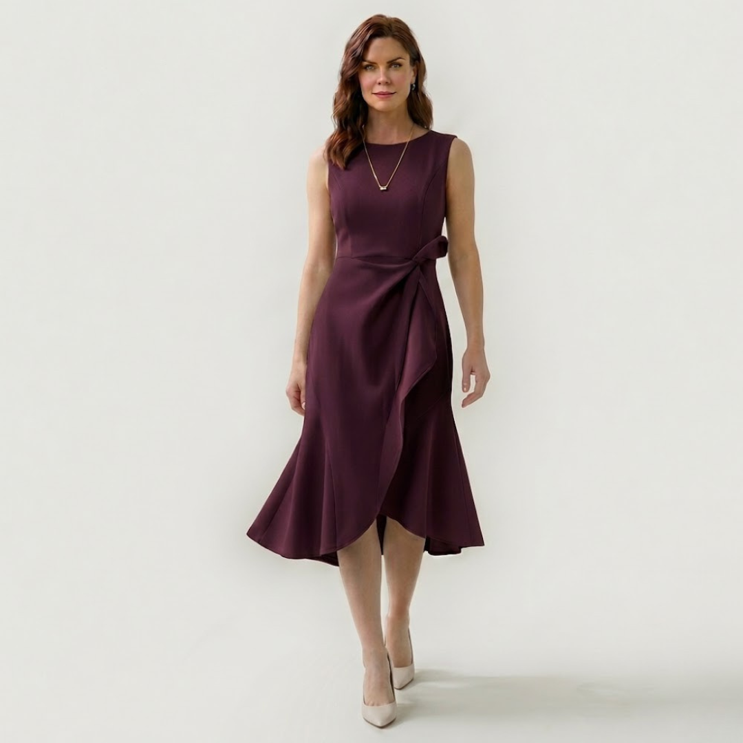 Covernorth Women’s Ruffled Waist Sleeveless Midi Dress
