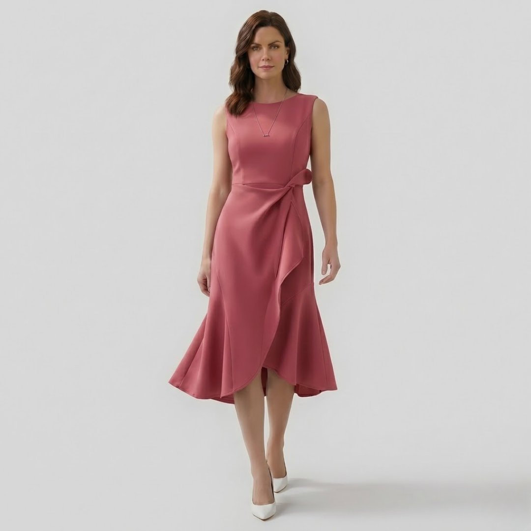 Covernorth Women’s Ruffled Waist Sleeveless Midi Dress