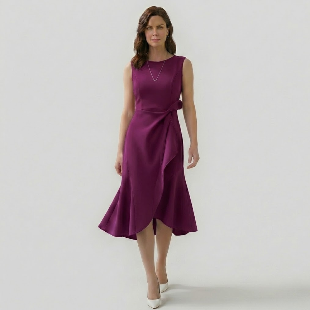 Covernorth Women’s Ruffled Waist Sleeveless Midi Dress