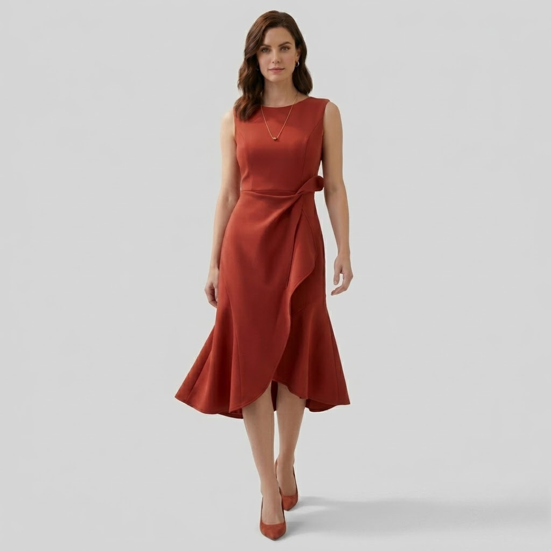 Covernorth Women’s Ruffled Waist Sleeveless Midi Dress