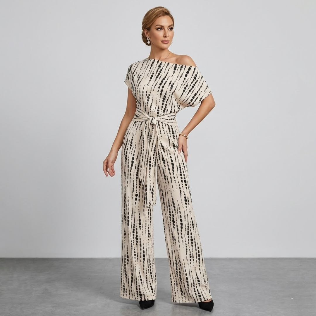 Covernorth Women’s Tie-Waist Off-Shoulder Wide-Leg Jumpsuit