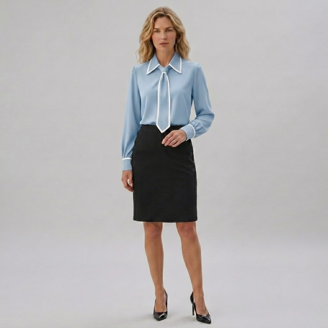 Covernorth Women’s Trim Tie-Neck Blouse