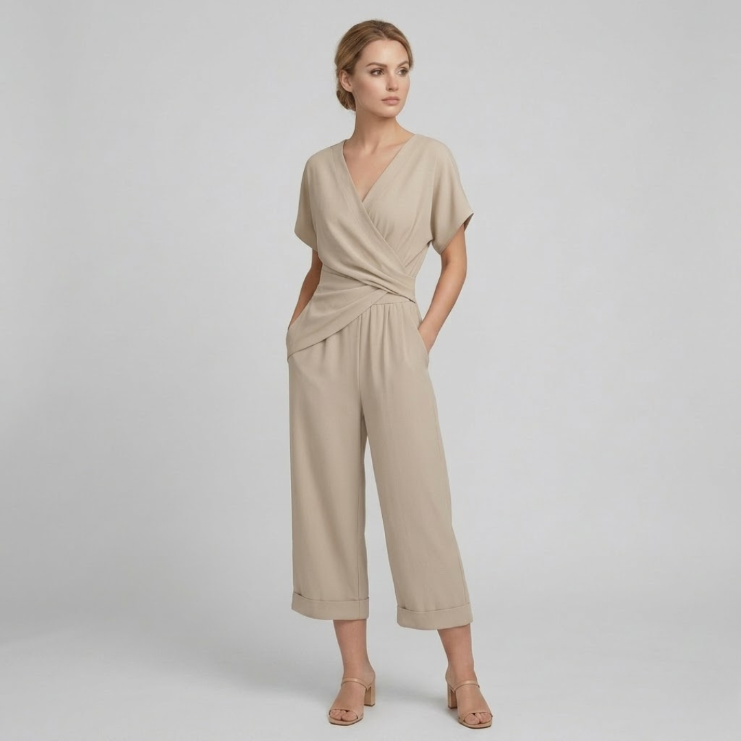 Covernorth Women’s V-Neck Wrap Jumpsuit