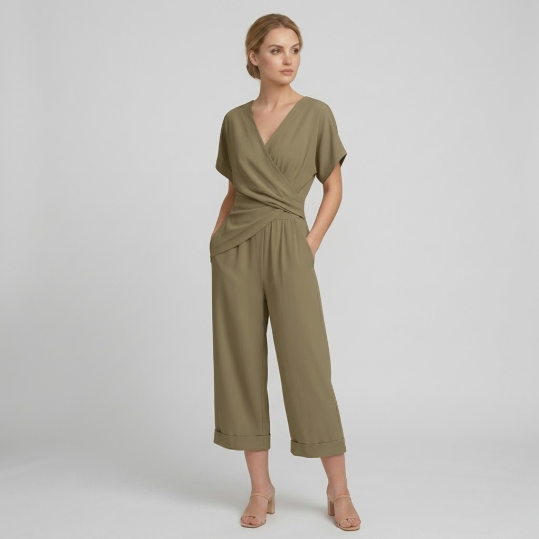 Covernorth Women’s V-Neck Wrap Jumpsuit