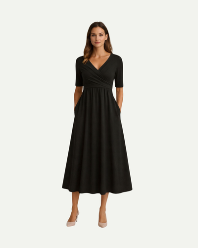 Covernorth Women’s Criss-Cross V-Neck Midi Dress