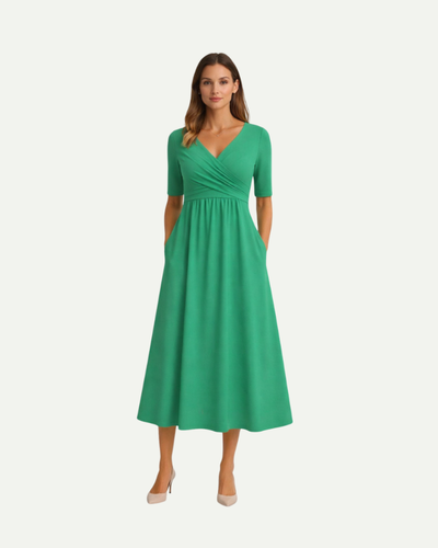 Covernorth Women’s Criss-Cross V-Neck Midi Dress