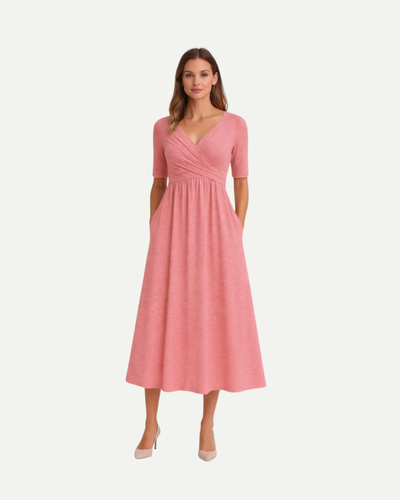 Covernorth Women’s Criss-Cross V-Neck Midi Dress