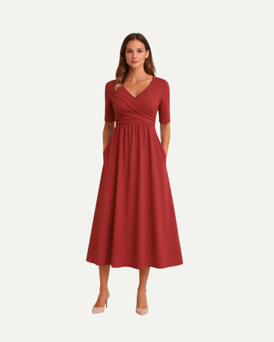 Covernorth Women’s Criss-Cross V-Neck Midi Dress