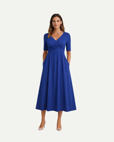 Covernorth Women’s Criss-Cross V-Neck Midi Dress