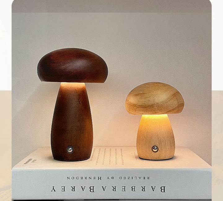 Mushroom Cordless Lamp | Touch Rechargeable | Bedroom Desk 