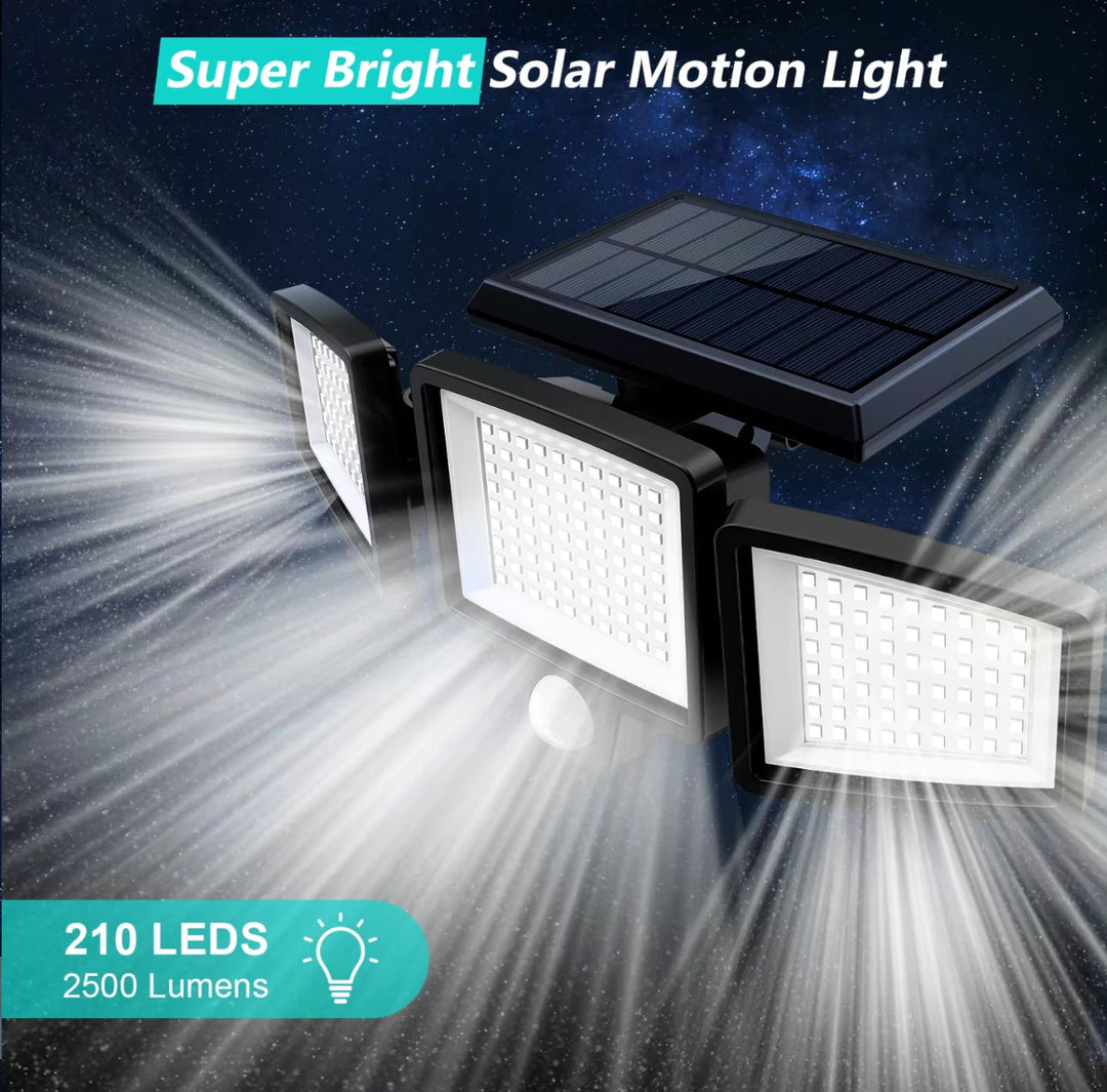 Solar LED Motion Sensor Flood Light Ultra-Bright Outdoor Security Lamp