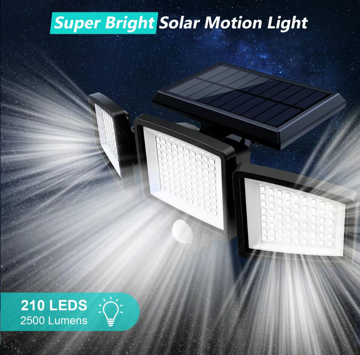 Solar LED Motion Sensor Flood Light Ultra-Bright Outdoor Security Lamp