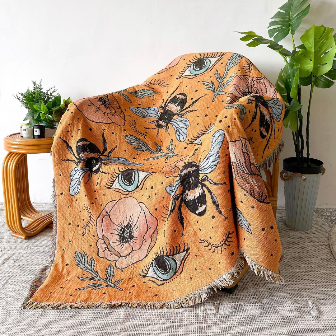 Evil Eye Beach Blanket | Cotton Fashion Towel & Camping Mat | Outdoor & Home