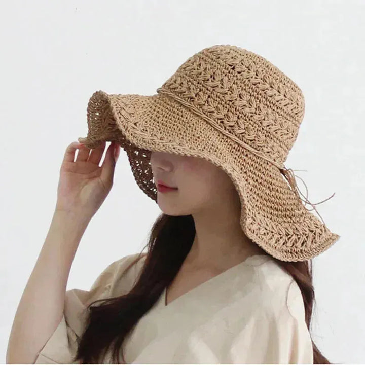 Woven Straw Sun Hat │ Floppy Wide Brim, UV Sun Protection │ Beach & Travel
