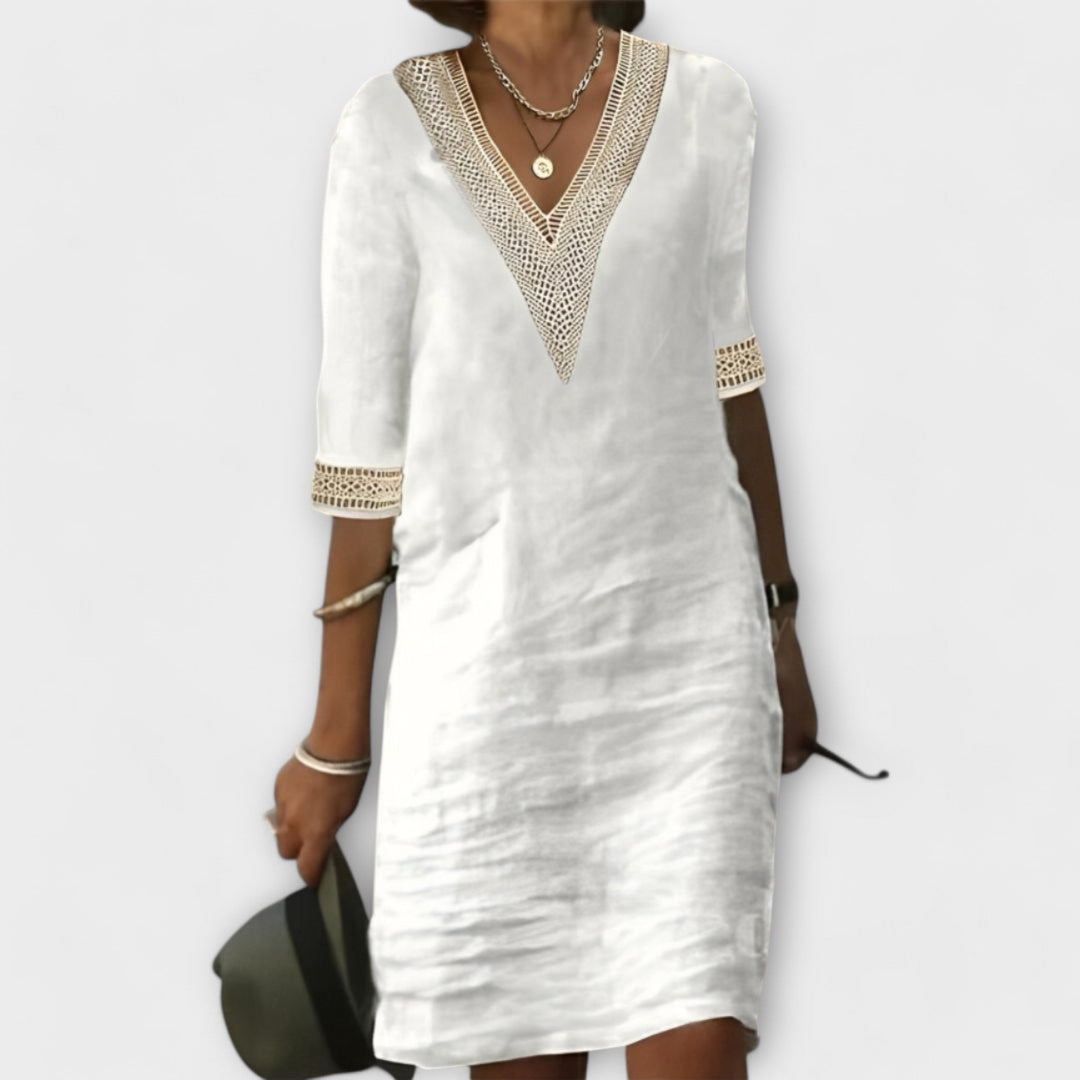 Covernorth Women’s Crochet-Trim V-Neck Dress