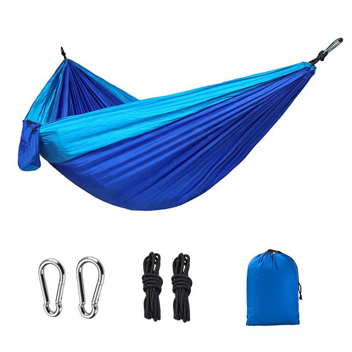 Color-Blocked Nylon Camping Hammock | 300kg Capacity & Straps | Outdoor & Yard