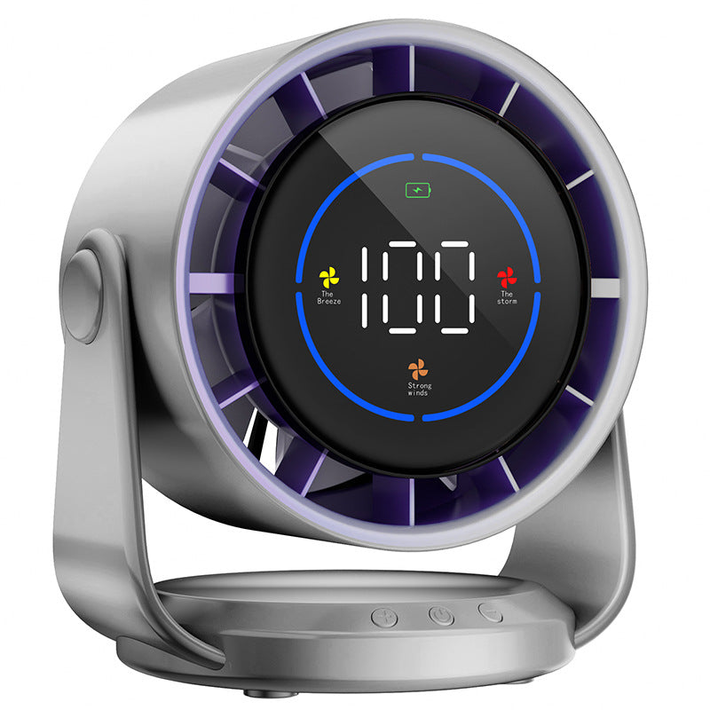 Rechargeable Portable Fan | Quiet, Bladeless Air, Smart Display | Bed, Desk