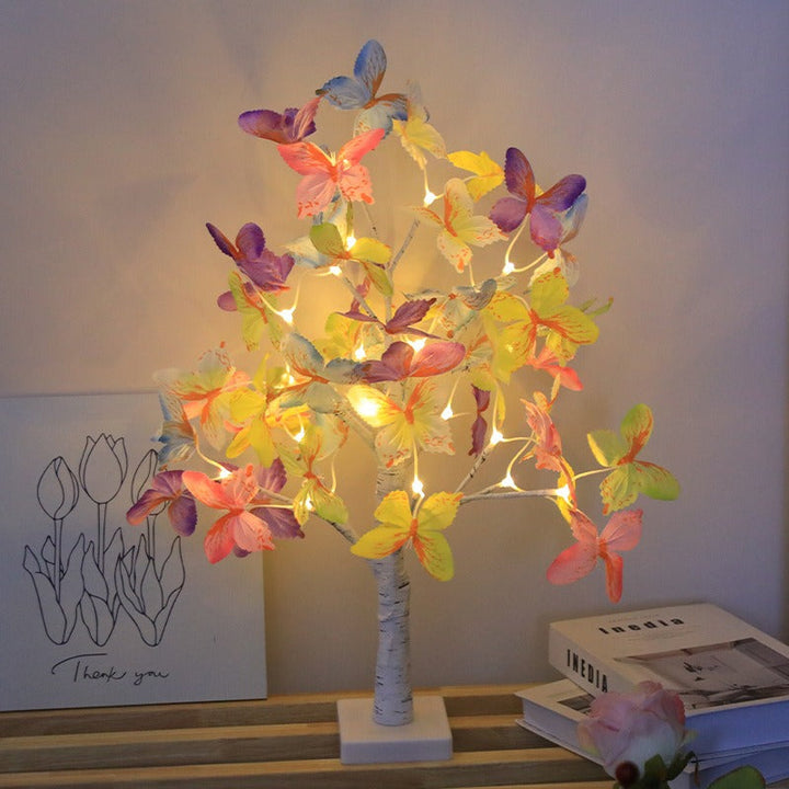 LED Butterfly Tree Lamp │ USB Battery Warm Glow │ Bedroom Party Decor