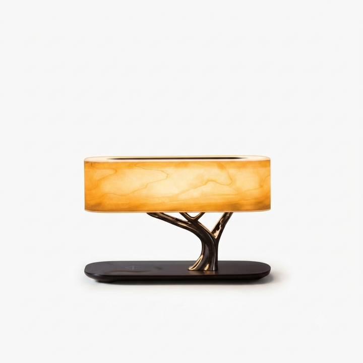 Elegant Wood Grain Tree of Light Bedside Wireless Charging Lamp