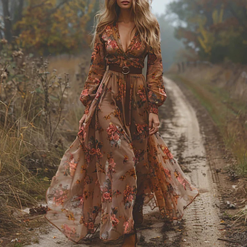 Covernorth Women's Embroidered Boho Maxi Dress