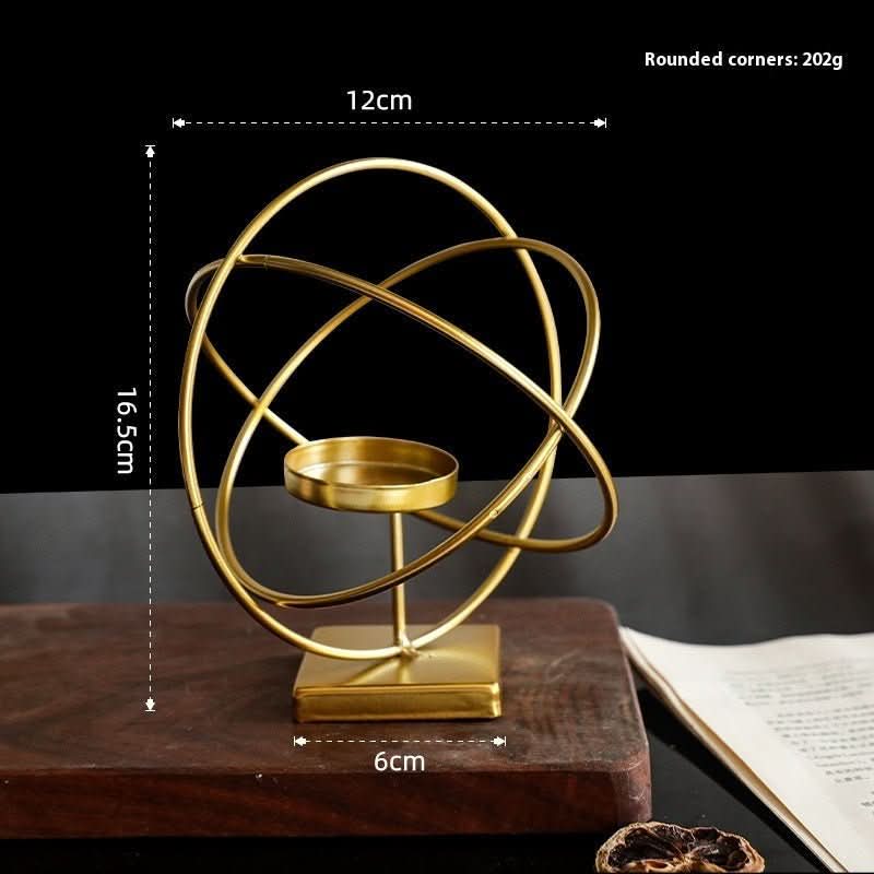 Geometry Candle Holder | Modern Metal Art | Table Decor | Gold