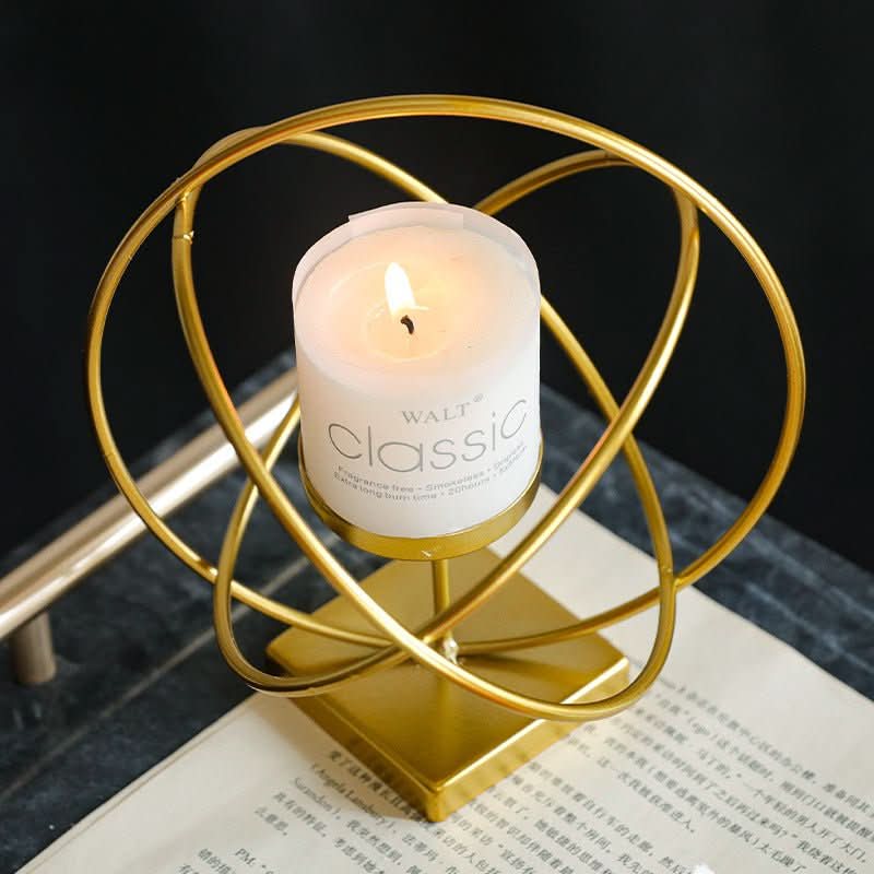 Geometry Candle Holder | Modern Metal Art | Table Decor | Gold