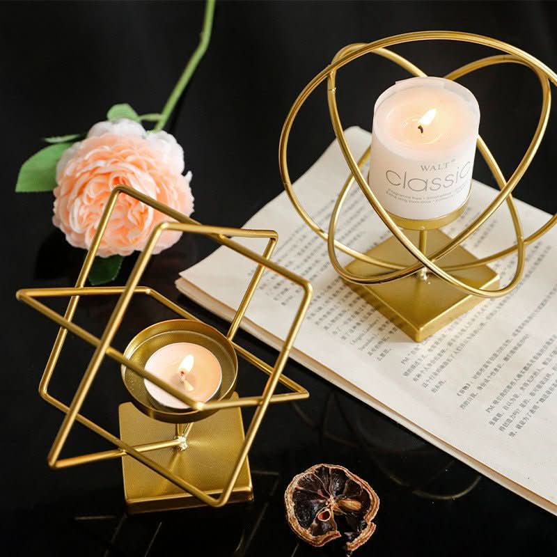 Geometry Candle Holder | Modern Metal Art | Table Decor | Gold