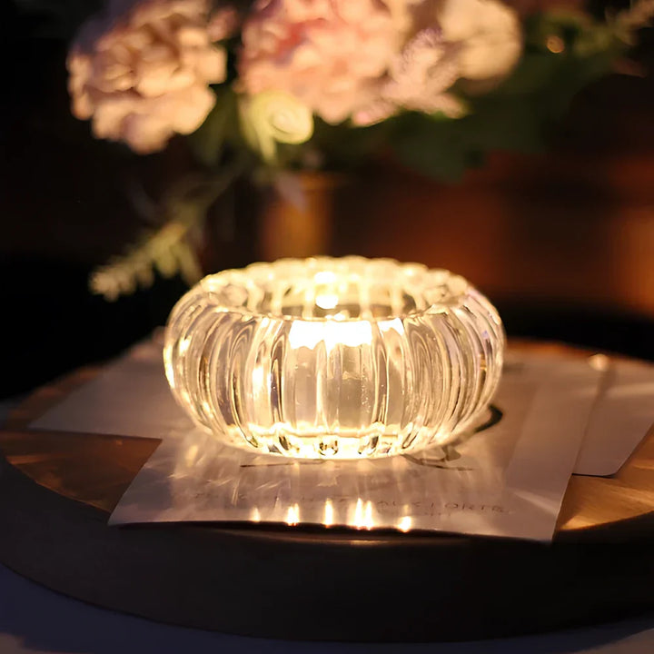 Crystal Candle Holder | Starburst Light Effect | Home & Table Decor