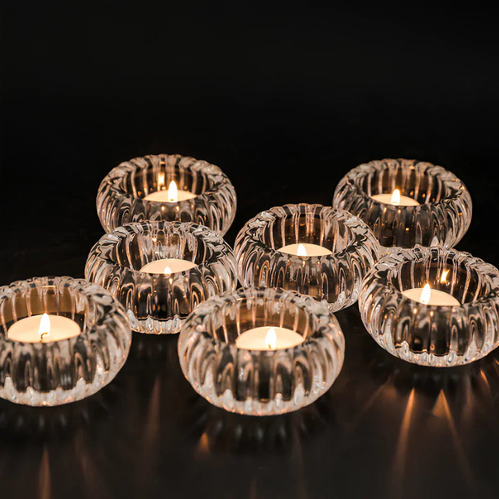 Crystal Candle Holder | Starburst Light Effect | Home & Table Decor