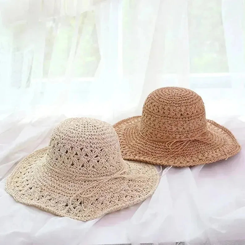 Woven Straw Sun Hat │ Floppy Wide Brim, UV Sun Protection │ Beach & Travel