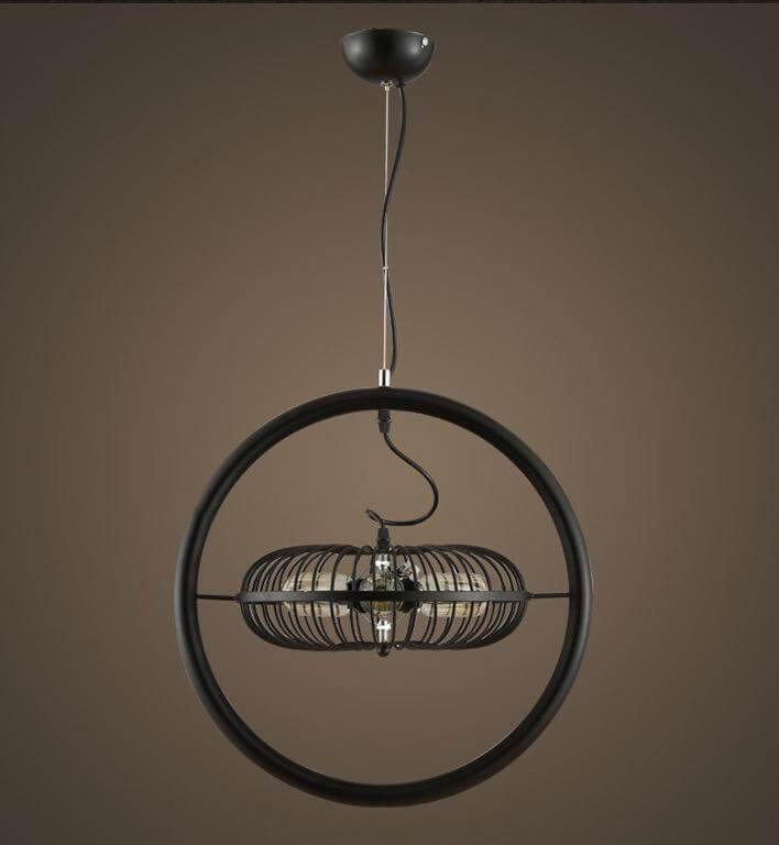 Fan Cage Hanging Lamp | Durable Iron Fixture | Kitchen & Dining